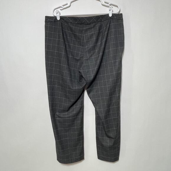 J. Jill Pants Women's 18 Petite Gray White Striped Knit Chino Straight Leg Pants - Picture 2 of 10